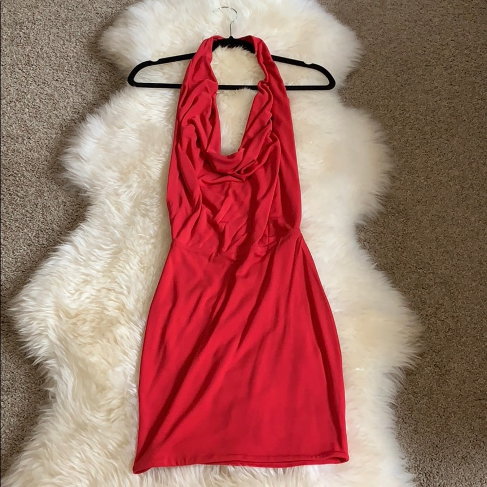 BCBG MaxAzria mini party dress, halter